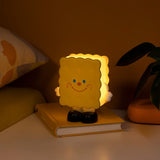 Night Light for Kids Cute Cookie Shape Bedside Nightlight Lamp USB Rechargeable Night Lamp Adjustable Brightness for Toddler