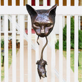 Cat and Mouse Wall Hangings Decor Cat Wall Mounted Sculpture Door Knocker Resin Statue Decoration for Home Door Outdoor Garden In Australia - Darrahopens
