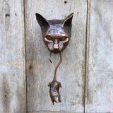 Cat and Mouse Wall Hangings Decor Cat Wall Mounted Sculpture Door Knocker Resin Statue Decoration for Home Door Outdoor Garden In Australia - Darrahopens