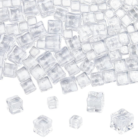 100Pcs Clear Plastic Cubes Transparent Gem Blocks Square Faux Ice Cubes for Fish Tank Desktop Wine Accessories Decoration In Australia - Darrahopens