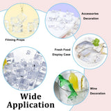100Pcs Clear Plastic Cubes Transparent Gem Blocks Square Faux Ice Cubes for Fish Tank Desktop Wine Accessories Decoration
