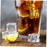 100Pcs Clear Plastic Cubes Transparent Gem Blocks Square Faux Ice Cubes for Fish Tank Desktop Wine Accessories Decoration