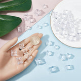 100Pcs Clear Plastic Cubes Transparent Gem Blocks Square Faux Ice Cubes for Fish Tank Desktop Wine Accessories Decoration