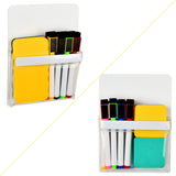 2 Pieces Magnetic Pencil Holder Plastic Cup Pencil Holders Storage Pocket for Refrigerator Whiteboard Pens Markers