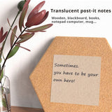Transparent Sticky Note Pads - 200 Sheets Translucent Sticky Notes Waterproof Self-Adhesive Suitable for Reading, Studying
