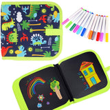 Reusable Drawing Pads, Preschool Travel Art Toy Scribbler Board for Travel, Road Trip, 14 Pages with 12 Watercolor Pens In Australia - Darrahopens