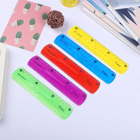 5 Pieces Flexible Ruler, 15 cmPlastic Ruler Shatterproof Straight Edge Ruler Soft Bendable Ruler Clear Ruler for Kids In Australia - Darrahopens