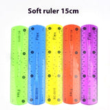 5 Pieces Flexible Ruler, 15 cmPlastic Ruler Shatterproof Straight Edge Ruler Soft Bendable Ruler Clear Ruler for Kids