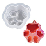 1Pcs Cat Paws Pendant Epoxy Mold DIY Resin Casting Silicone Mold for Keychain Making Pack Hole for DIY Crafts Earrings Making