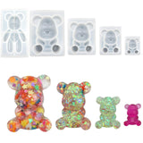 Resin Moulds, 5Pcs 3D Cute Teddy Bear Silicone Moulds Crystal Epoxy Resin Molds for Jewellery Making Keychain Pendant DIY In Australia - Darrahopens