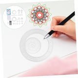 Spiral Art Gear Geometric Ruler Spiral Circle Template for Drawing Plastic Template Ruler Drawing Toys Spiral Curve 28pcs