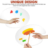 Large Acrylic Paint Palette 2pcs Clear Oval-Shaped Non-Stick Acrylic Oil Paint Mixing Tray, Comfortable to Hold & Easy to Clean