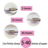 Reusable Push Clip Stapler, 3 Pcs Clam Clip Dispensers with 100 Metal Refill Clips（for Office Document School Supplies Home Snacks