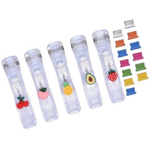 Office Supplies Push Stapler Portable Handheld Small Reusable Fast Paper Clam Clip, Pusher and 100 Stainless Steel Clips - Fruits In Australia - Darrahopens