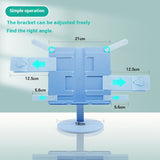Adjustable Book Stand for Reading Foldable Book Holder Adjust Height Table Desk Book Reading Stand Holder (Blue)