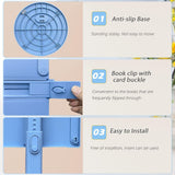 Adjustable Book Stand for Reading Foldable Book Holder Adjust Height Table Desk Book Reading Stand Holder (Blue)