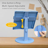 Adjustable Book Stand for Reading Foldable Book Holder Adjust Height Table Desk Book Reading Stand Holder (Blue)