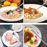 4-Piece Tableware Set, Mirror Polished Kitchen Utensils with Dinner Fork, Steak Knife, Dinner Spoon & Tea Spoon (Silver)