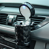 Auto Car Ashtray Portable with Blue LED Light Ashtray Smokeless Smoking Stand Cylinder Cup Holder (Black) In Australia - Darrahopens