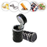 Auto Car Ashtray Portable with Blue LED Light Ashtray Smokeless Smoking Stand Cylinder Cup Holder (Black) In Australia - Darrahopens