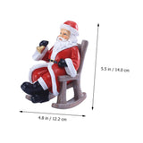 1pc Rocking Chair Santa Holiday Santa Tabletop Santa Claus Decor Santa Claus Figures Decor for Home Santa Claus Sculpture Mini Toy
