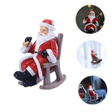 1pc Rocking Chair Santa Holiday Santa Tabletop Santa Claus Decor Santa Claus Figures Decor for Home Santa Claus Sculpture Mini Toy
