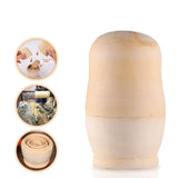1 Sets 5pcs DIY Wooden Unpainted Dolls Crafts Russian Nesting Dolls Wood Dolls Blank People Unfinished Wood Doll Bodies