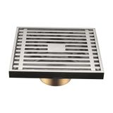 Square Shower Drain with Removable Wedge Wire Pattern Grate, Matte Stainless Steel Shower Floor Drain for Bathroom In Australia - Darrahopens