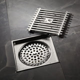 Square Shower Drain with Removable Wedge Wire Pattern Grate, Matte Stainless Steel Shower Floor Drain for Bathroom In Australia - Darrahopens