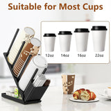 Metal Cup and Lid Holder, Coffee Cup Holder Organizer with Rubber Bands, 4 Compartment Cup Dispenser Cup Holder Storage In Australia - Darrahopens