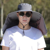 Women Wide Brim Face Mask Sun Hat Detachable Neck Face Flap Ponytail UV Protection Visor Hat Garden Fishing Hiking In Australia - Darrahopens