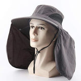 Women Wide Brim Face Mask Sun Hat Detachable Neck Face Flap Ponytail UV Protection Visor Hat Garden Fishing Hiking In Australia - Darrahopens