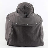 Women Wide Brim Face Mask Sun Hat Detachable Neck Face Flap Ponytail UV Protection Visor Hat Garden Fishing Hiking