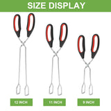 3 Pack Stainless Steel Scissor Tongs 9/11/ 12 Inch Cooking Scissor Tongs Kitchen Baking Bread Food Tong Barbecue Grilling Tongs