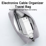 Electronic Cable Bag Mini Tablet Phone Cable Travel Organizer Storage Pouch Wear-Resistant Power storage bag（Grey） In Australia - Darrahopens