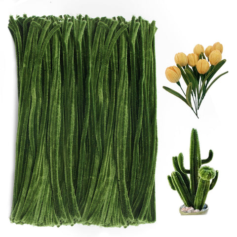 Dark Green Chenille Stems Pipe Cleaners, 12 Inch Colored Pipe Cleaners Craft Supplies, 200 Pcs Pipe Cleaners for Crochet Projects In Australia - Darrahopens