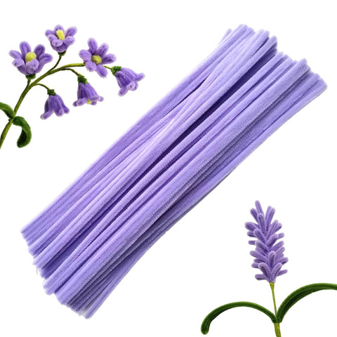 100 Pieces Light Purple Pipe Cleaner Craft Set,Thick Fuzzy Chenille Stem Pipe Cleaners for DIY Craft Projects and Decorations In Australia - Darrahopens