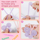 300Pcs Pipe Cleaners Chenille Stem,Pipe Cleaner Crafts,Craft Supplies Bulk for DIY Arts Crafts Project,7 Colors (Macaron)