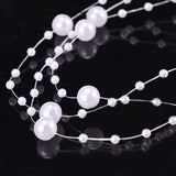 16.5 Ft Christmas Beads Decoration Pearl Strands Chain for Christmas Tree Decoration Indoor Outdoor Home Mantle Fireplace Holiday