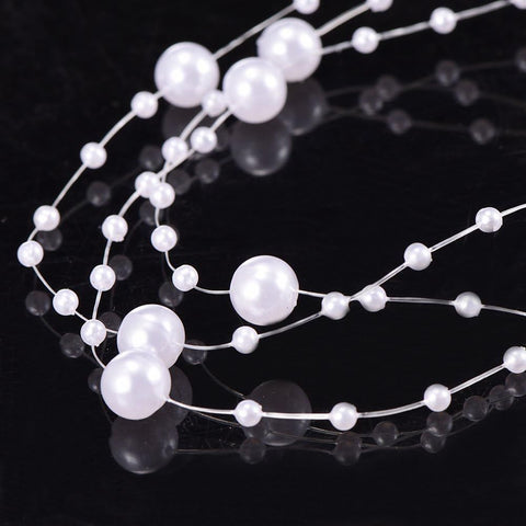16.5 Ft Christmas Beads Decoration Pearl Strands Chain for Christmas Tree Decoration Indoor Outdoor Home Mantle Fireplace Holiday