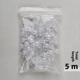 16.5 Ft Christmas Beads Decoration Pearl Strands Chain for Christmas Tree Decoration Indoor Outdoor Home Mantle Fireplace Holiday