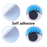 240 Pieces 15mm Wiggle Eyes Multi Color Google Eyes with Self- Adhesive Eyelash Googly Eyes for puppets, dolls, birthday cards