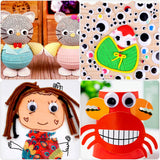 500 Pieces Eyes Self Adhesive Black White Craft Eyes for DIY Crafts Decoration (0.4 in, 0.6 in, 0.8 in, 1 in, 1.2 in) In Australia - Darrahopens