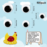 500 Pieces Eyes Self Adhesive Black White Craft Eyes for DIY Crafts Decoration (0.4 in, 0.6 in, 0.8 in, 1 in, 1.2 in) In Australia - Darrahopens