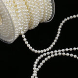 Approx 32ft Beige Pearl Spool Rope,Pearl Beads Garland String Wedding Party Decoration DIY Crafts measures 3mm in diameter