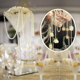 Approx 32ft Beige Pearl Spool Rope,Pearl Beads Garland String Wedding Party Decoration DIY Crafts measures 3mm in diameter
