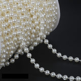 Faux Ivory Pearl Beads - 6mm Christmas Tree Beads 5.5Yards Ivory Pearl Strands Spool Pearl String Bead Roll (6mm , Ivory) In Australia - Darrahopens