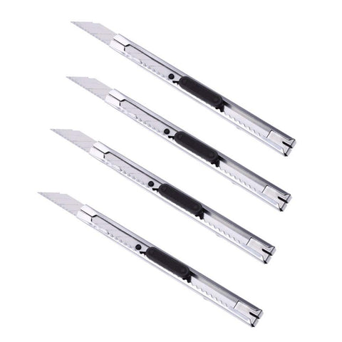 4pcs Professional Stainless Steel Lockable Cutter Knife / 9mm Snap Off Blades / 30 Degree Foil Knife/Utility Knife/Graphic Knife In Australia - Darrahopens