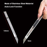 4pcs Professional Stainless Steel Lockable Cutter Knife / 9mm Snap Off Blades / 30 Degree Foil Knife/Utility Knife/Graphic Knife In Australia - Darrahopens