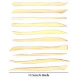 10-Piece Double Ended Wooden Mini Modeling Tools Clay Sculpture Tools for Cutting, Carving and Smoothing